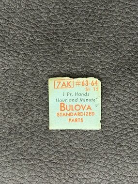 NOS Authentic BULOVA Standardized Watch Part.  7AK 63-64 SI15 Hour and Min Hands